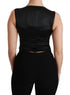 Dolce & Gabbana Black Lace Waistcoat Slim Vest Silk Top